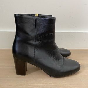 J.Crew Leather Ankle Booties with Gold Hardware